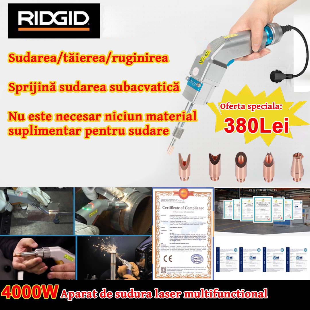 Lanternă laser multifuncțională de 4000 W (aur/argint/cupru/fier/aluminiu/oțel inoxidabil) grosime de sudură 0-10 mm (sudare/tăiere/trei-în-unul)